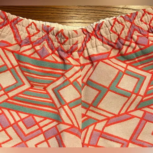 Judith March Art Deco Geometric Print Structured Fit Pull-On Shorts Size Small