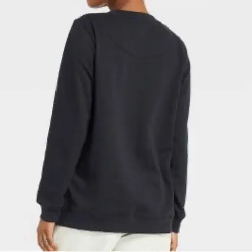 NWT Def Leppard Women Christmas Holiday Black Graphic Sweatshirt L Large