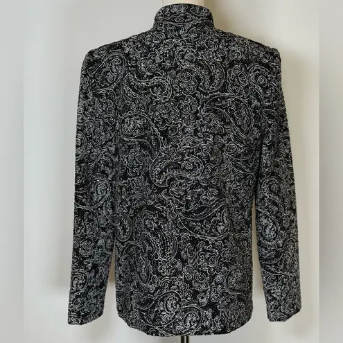 Alex Evenings | Black Embellished Zip Front Formal Jacket Women’s Size Medium