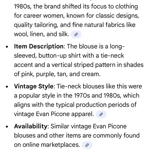 Evan Picone Vintage 1970’s/80’s Multicolor Striped Blouse | 12