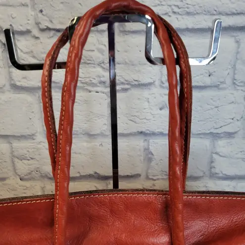 Patricia Nash VIENNA SATCHEL Burnt Coral Leather Tote Shoulder Bag