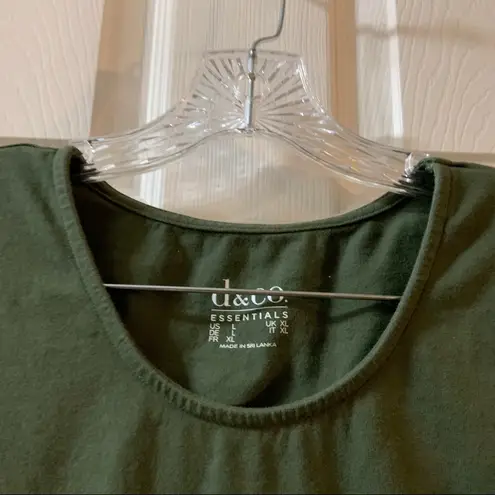 Pacific&Co d& Green Scoop Neck Lace Accent Sleeve Blouse L