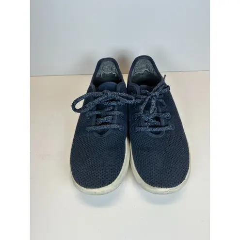 Allbirds Women's Tree Runner Size 8 Blue Sneakers Shoes Lace Up Low Top EUC