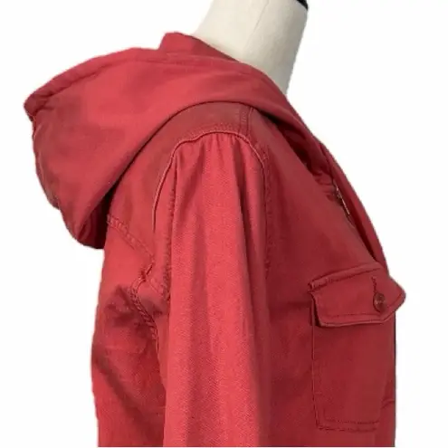 Liverpool Jacket Hooded Zip Front Utility Rosewood Pink Women’s Size Medium