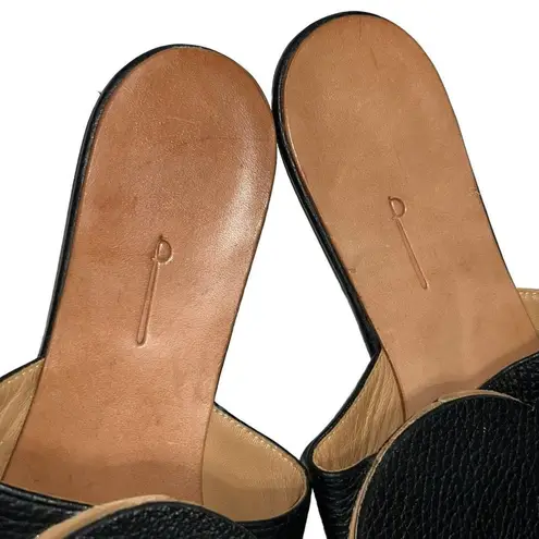 The Palatines Caeleste Slide Sandal in Black and Tan Size 6 Leather Circle Flat