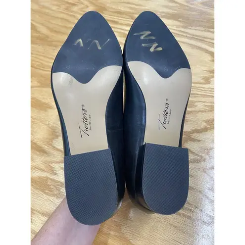 Trotters Jewel Pumps Heels Women's 7.5 W Navy Leather Slip