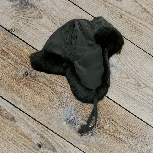 ADRIENNE LANDAU Real Fur Rabbit winter hat Black