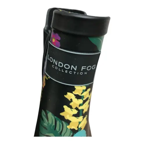 London Fog  Black Floral Piccadilly Rain Boots. Size 8. - Image 6