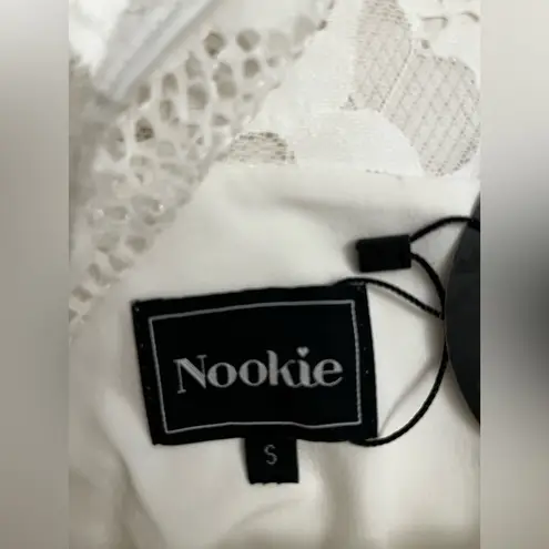 Nookie x Revolve Lady Lace long sleeve dress in white NWT