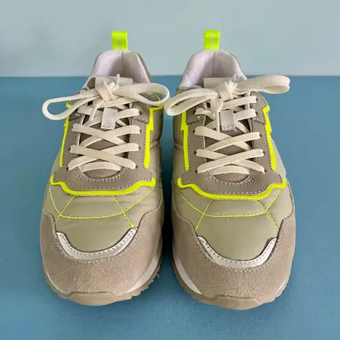 Schutz Penny Grey & Green Sneakers