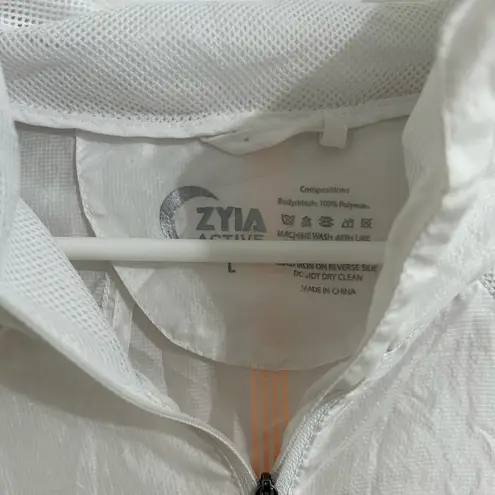 Zyia White Mesh Lined Hoodie Jacket size Large