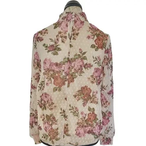 Midnight sky Midnight Womens Blouse Sz Small Floral Cottagecore Victorian Garden Party Retro