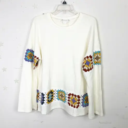 Love Riche LOVERICH Loose fit crochet detail sweater