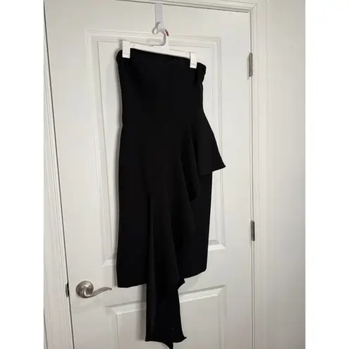 Milly Strapless Cascade Ruffle Dress – Black, Size 2