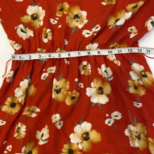Orange Creek Los Angeles Floral Midi Dress Linen Boho Sz M Women’s Summer