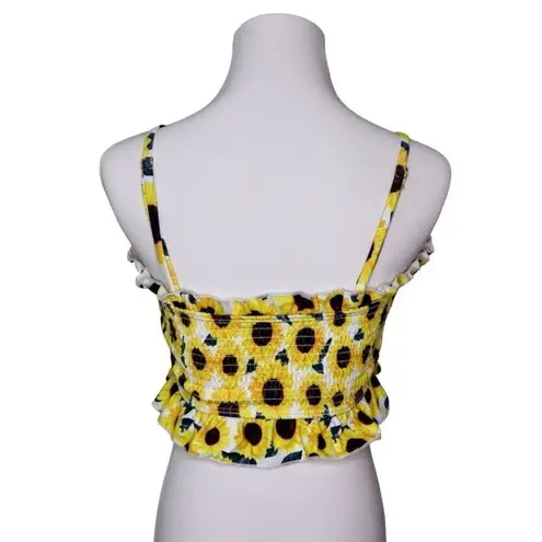 Juniors Sunflower Yellow Smocked Tube Top SMALL Vacation Summer Beach Casual Size undefined