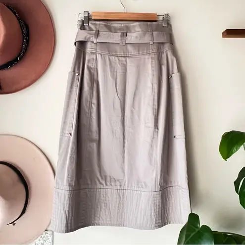 Karen Millen Faux Wrap Skirt belted Carpenter Cargo Utility Womens SIZE 6