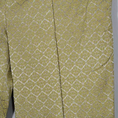 Peck & Peck Yellow Dress Pants with Metallic Accents Size 4 Yellow Slim Leg Pant