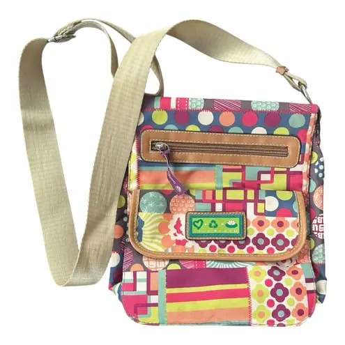 Lily bloom ๐ธ Eco-Friendly Crossbody Bag โโ Bright Patchwork Print ๐โป๏ธ