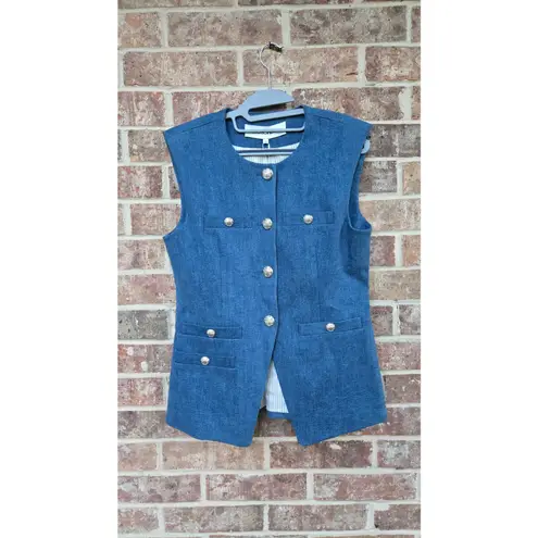 Veronica Beard Tamara Denim Vest Top Size 8