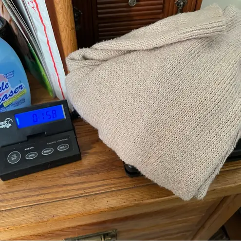 Motherhood Maternity Open Front Cardigan Sweater Large Beige Pockets