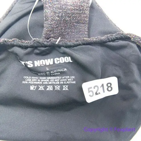 NEW It’s Now Cool the gathered tie pant bikini bottom black lurex, size L Size L