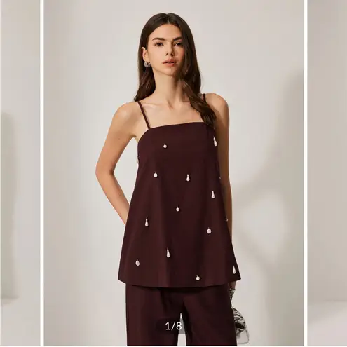 Commense Cotton & Linen Pants Set With Pockets Brown - Image 3