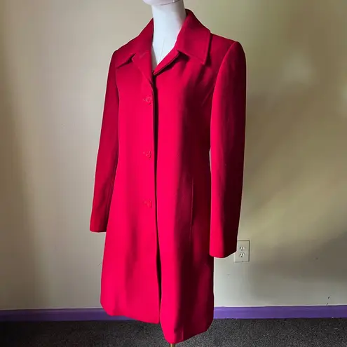 Marvin Richards New York Red Wool Cashmere Blend Long Coat Women's 6P