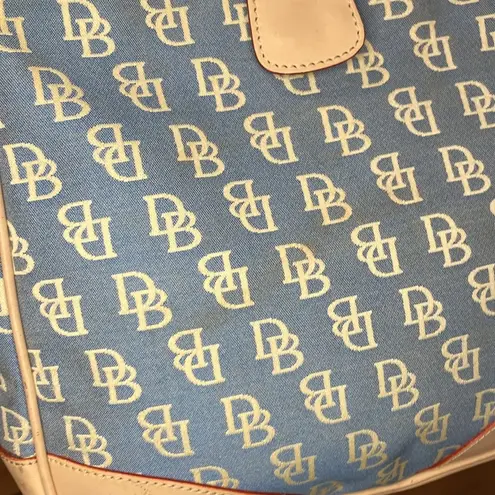 Dooney & Bourke  Blue Tan Signature  Logo Hobo Bag