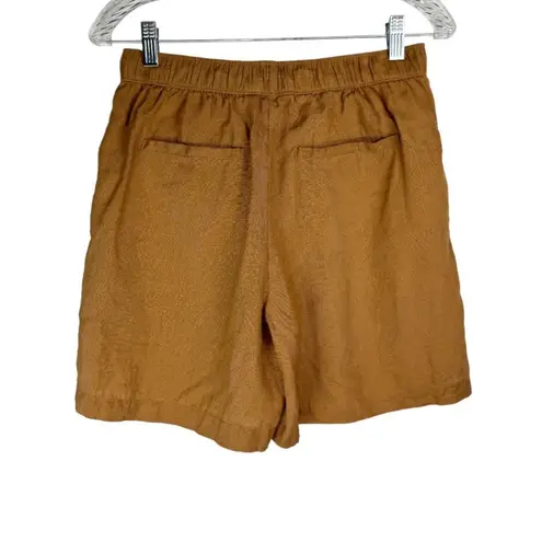Tahari Womens 100% Linen Bermuda Shorts Sz Small Tan Relaxed Lagenlook