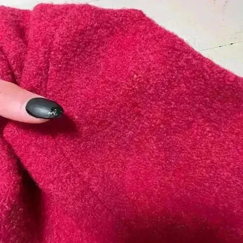 Lands' End 100% Wool Cranberry Dark Red Jacket Shacket Button Up Pockets Sz 14 P - Image 4