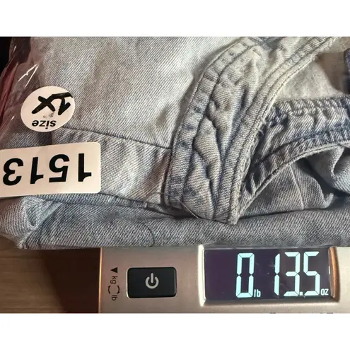 VTG Original TY Wear Women XL Denim Blue Jean Dress Button Front Pockets Thrash Size M