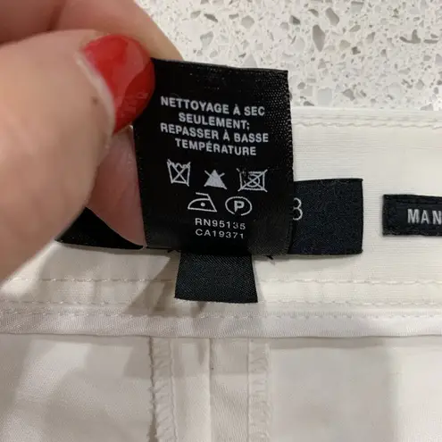 Lafayette 148 Size 0 Manhattan Pants Flat Front High Lo Ankle White Trousers