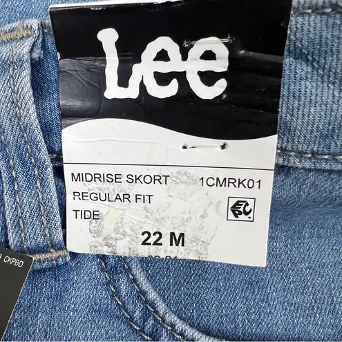 Lee  Size 22 Midrise Denim Skort Regular Fit 5 Pockets Belt Loops Button …