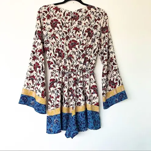 Peppermint USA Floral Boho V-neck Romper Medium