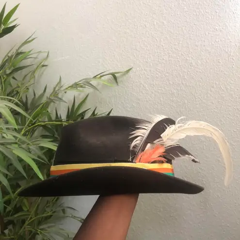 Royal John B Stetson Casino Gambler Panama Fedora Felt Wool Hat Cap Boater Vintage Sz 7 1/4 Brown Striped