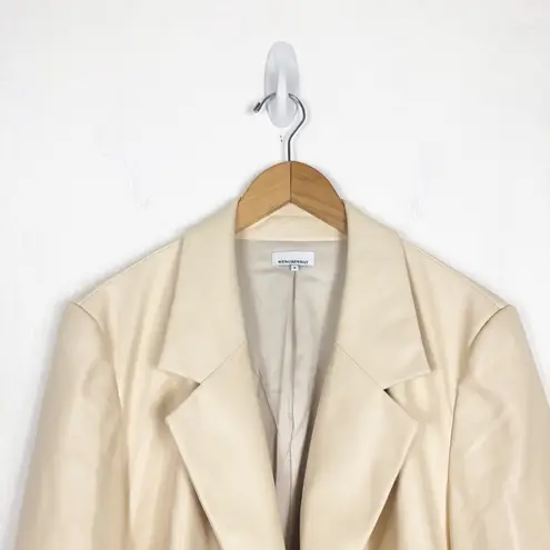 We Wore What Faux Leather Blazer Medium Cream Oversized Quiet Luxury Minimalist