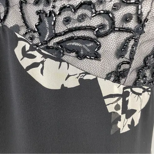 Kay Unger Women's Floral Beaded Maxi Dress Black Size 12