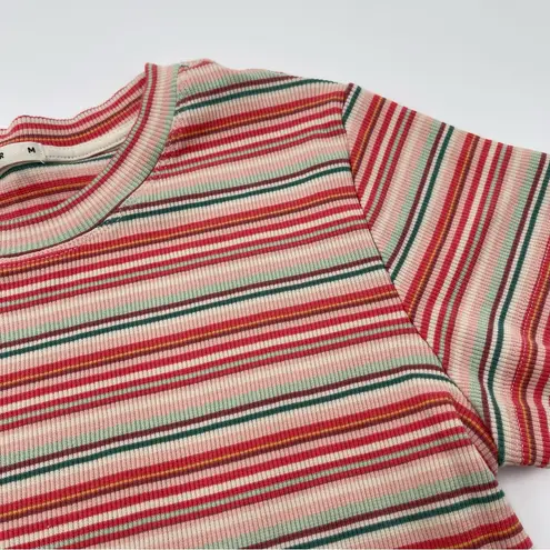 Marine layer Women's Lexi Rib Sun-In Crew Tee Medium Multi Stripe Original Rib