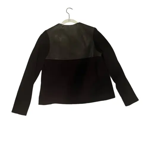 RACHEL Rachel Roy Elegant Black Blazer Leather Panel Luxury Designer Size 4