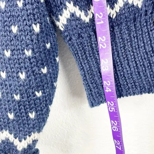 Jantzen Vintage IVY Hand Knit Women's Sweater Cardigan Size Small Navy Blue Fair Isle