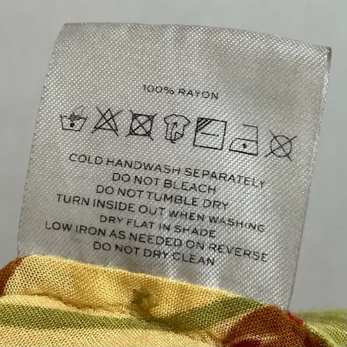 Faithfull the Brand Faithfull the Brand Crop Top Tie Front Size 6 Floral Yellow Tropical Blouse