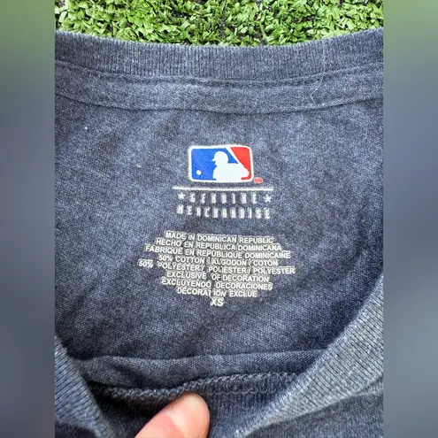 Genuine Merchandise Texas Rangers Women’s Blue T-Shirt with glitter Logo, Size XS