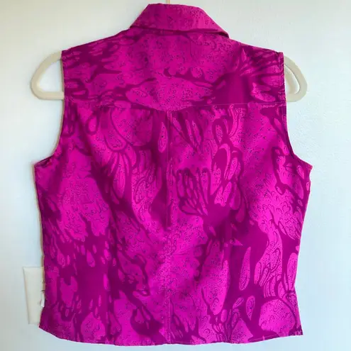 Vintage Y2K Womens M Pink Lace Up Collared Crop Top Fairy Grunge Whimsigoth Size M