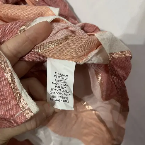 Club Z Collection Shirt Womens 2X Multicolor Striped Rayon Long Sleeve Button