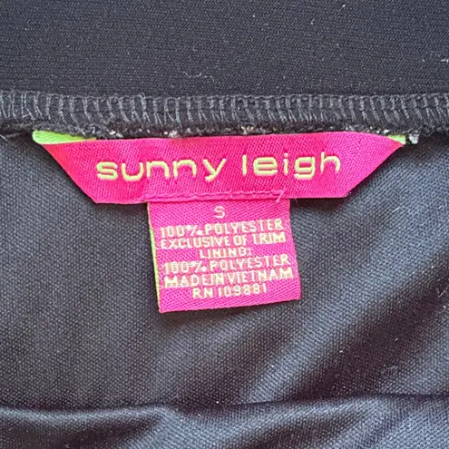 Sunny Leigh Elegant Black and Gold Overlay Pencil Skirt