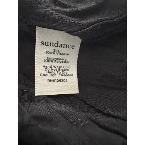 Sundance Artists Vision Tunic Size S Black Floral Embroidered Crinkle Boho NWOT
