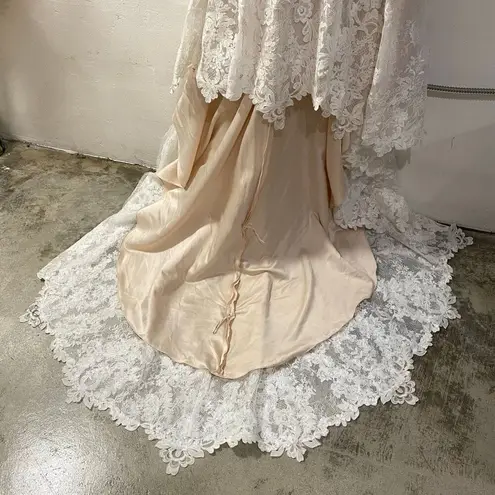 Sottero & Midgley Chauncey Lace Long Sleeve Train Wedding Gown in Ivory Blush Pink Size 8