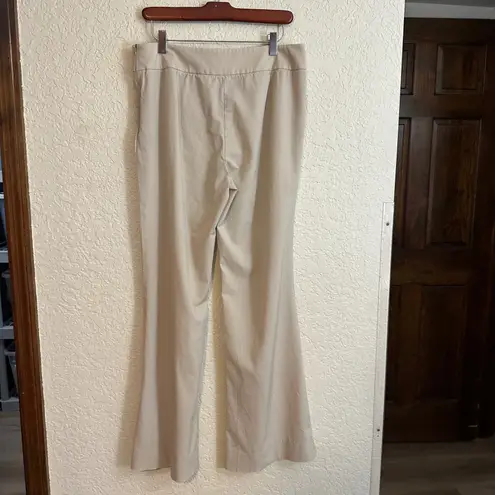Lafayette 148 Pants Womens 8 Waverly Wide Leg Wool Dress Office Beige Stretch Tan