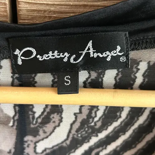 Pretty Angel Womens Black Zebra Sleeveless Top Size S Silk Whimsigoth